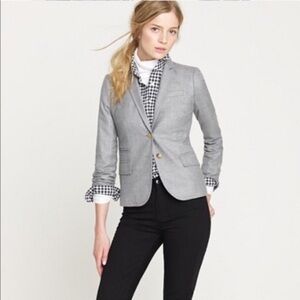 J Crew Schoolboy Blazer in Light Gray Wool Preppy Light Academia Sz 2